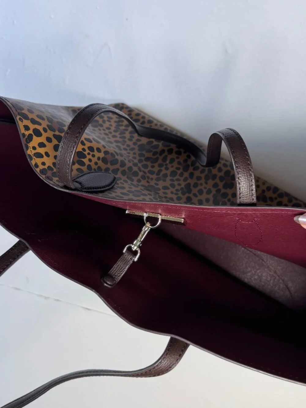 Kate Spade All Day Leopard Animal Print Large Tote Bag Purse Wristlet Set Work